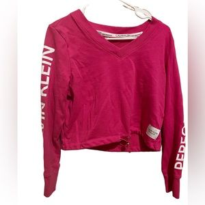 Calvin Klein mid way crop top with drawstring